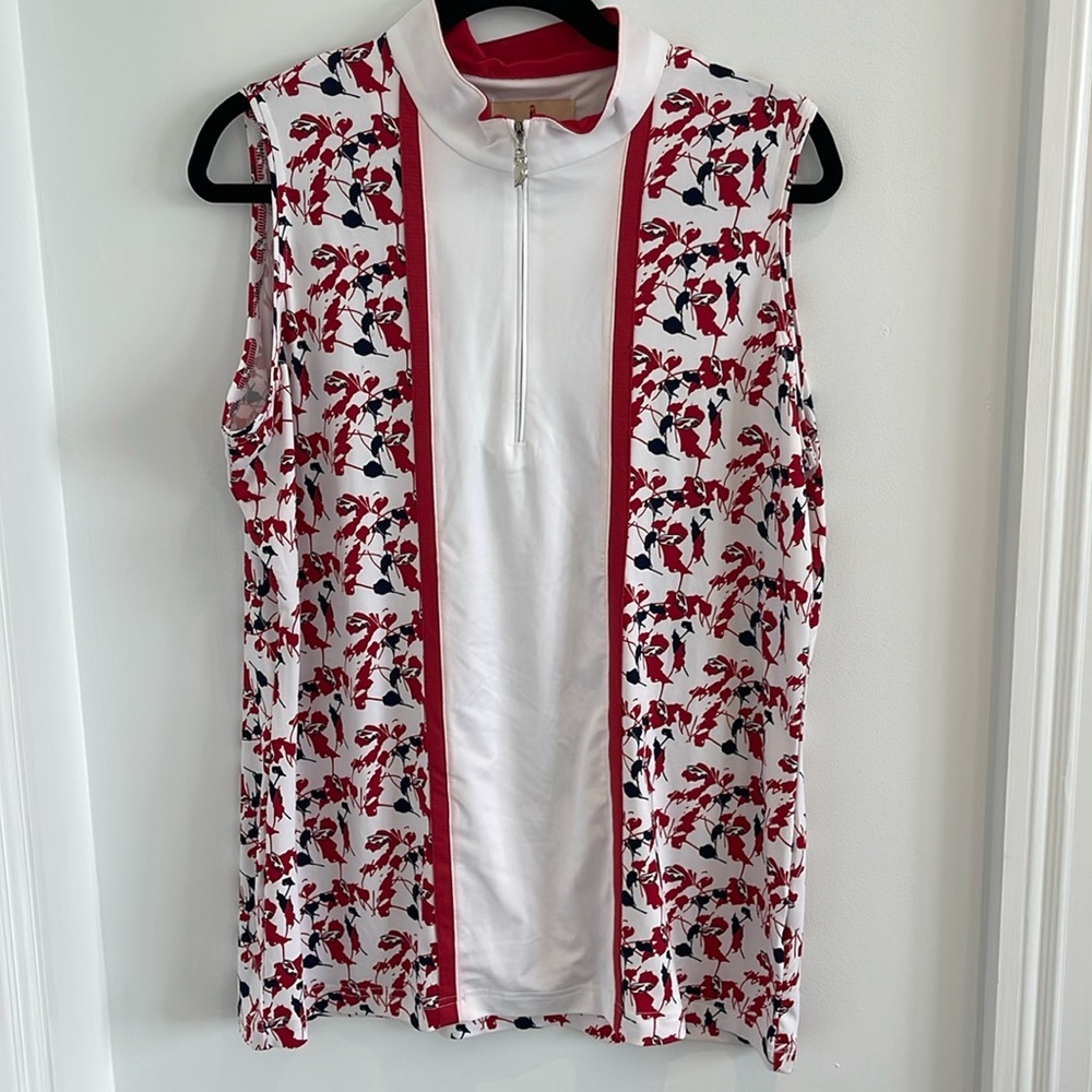 Sport Haley Printed Sleeveless Golf Shirt Size XL